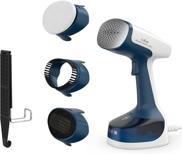 Défroisseur vapeur calor Access Steam Easy , 1400 W, Débit vapeur 25 g/min, Temps de chauffe 15 secondes, Brosses microfibre anti-poussière, tissus épais, tissus délicats, Crochet porte, Bleu