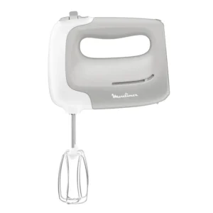 Batteur électrique moulinex 5 vitesses, 2 jeux de fouets, 450 W, Blanc et gris